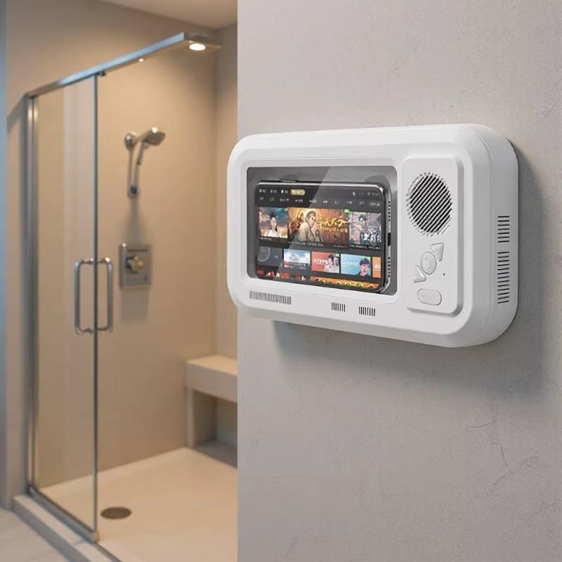 Shower Phone Holder with Bluetooth Speaker