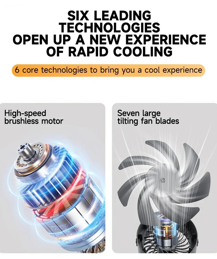 Rechargeable Desktop Fan with LED Display