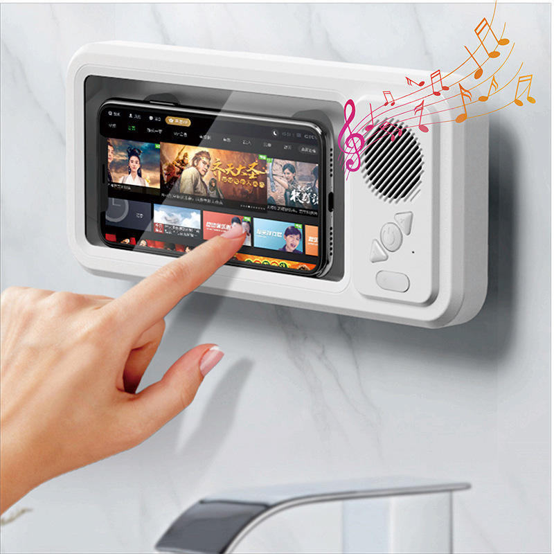 Shower Phone Holder with Bluetooth Speaker