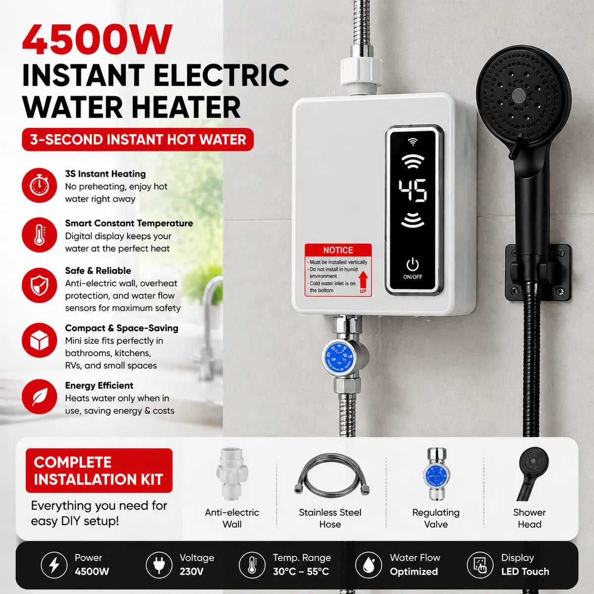 Instant Electric Shower Water Heater