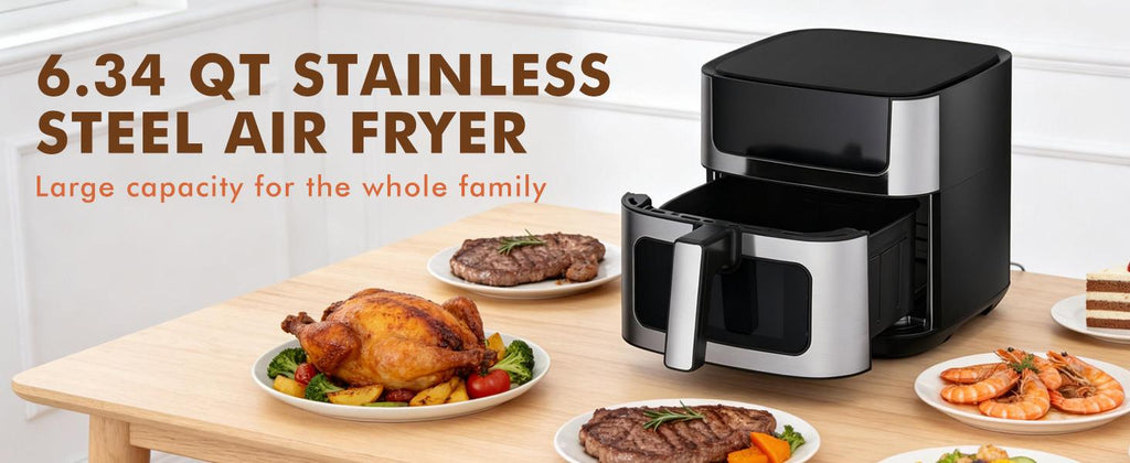 6.34QT Stainless Steel Air Fryer