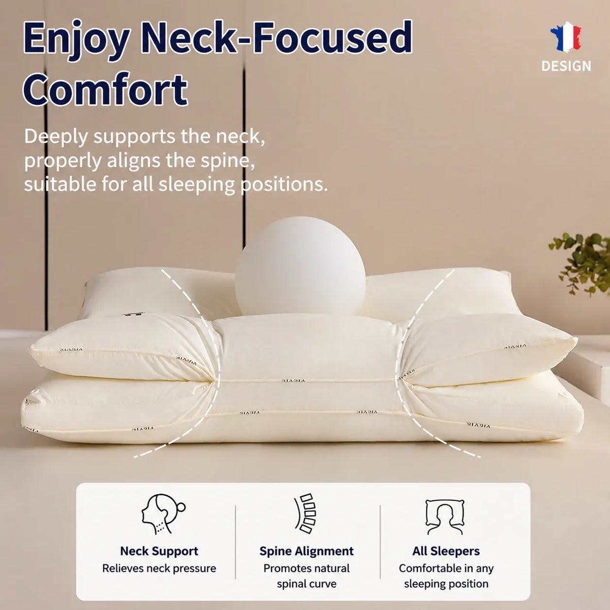 Zoned Neck Support Pillow