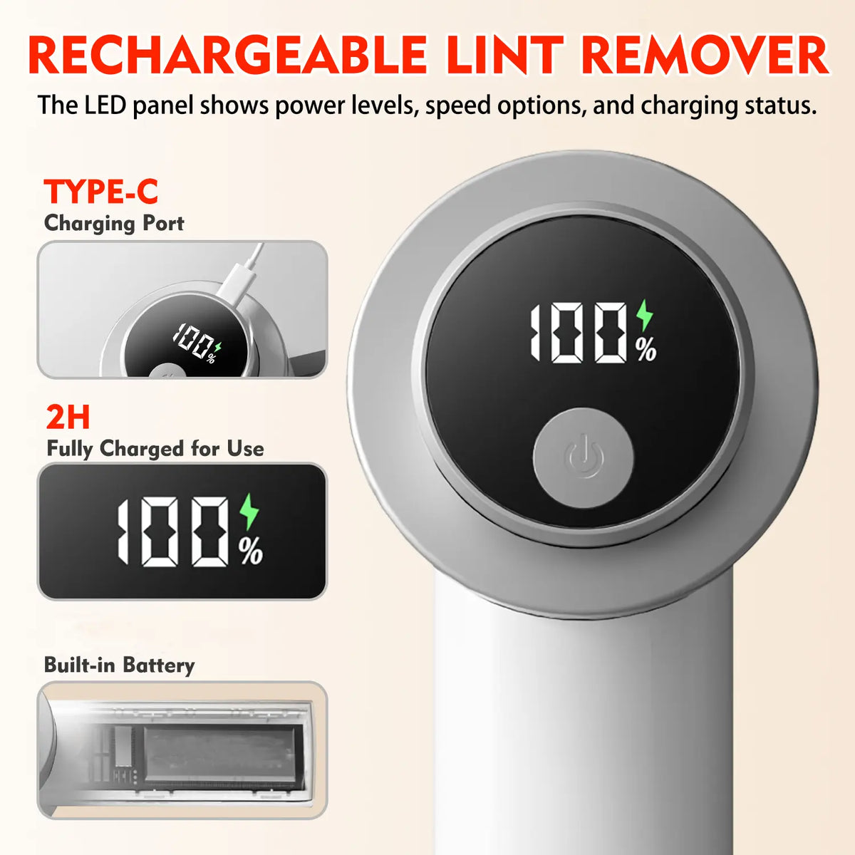 Rechargeable Fabric Lint Remover
