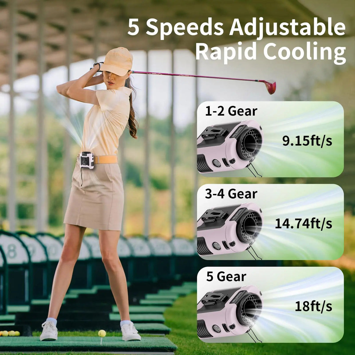 10000mAh Wearable Waist Fan and Power Bank