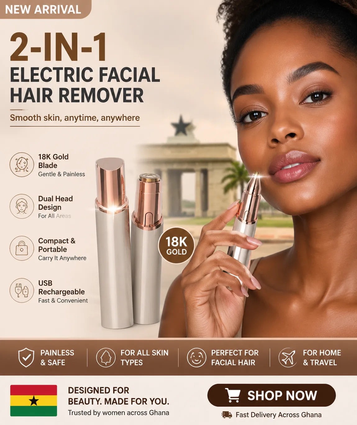 2-in-1 Facial and Eyebrow Hair Trimmer
