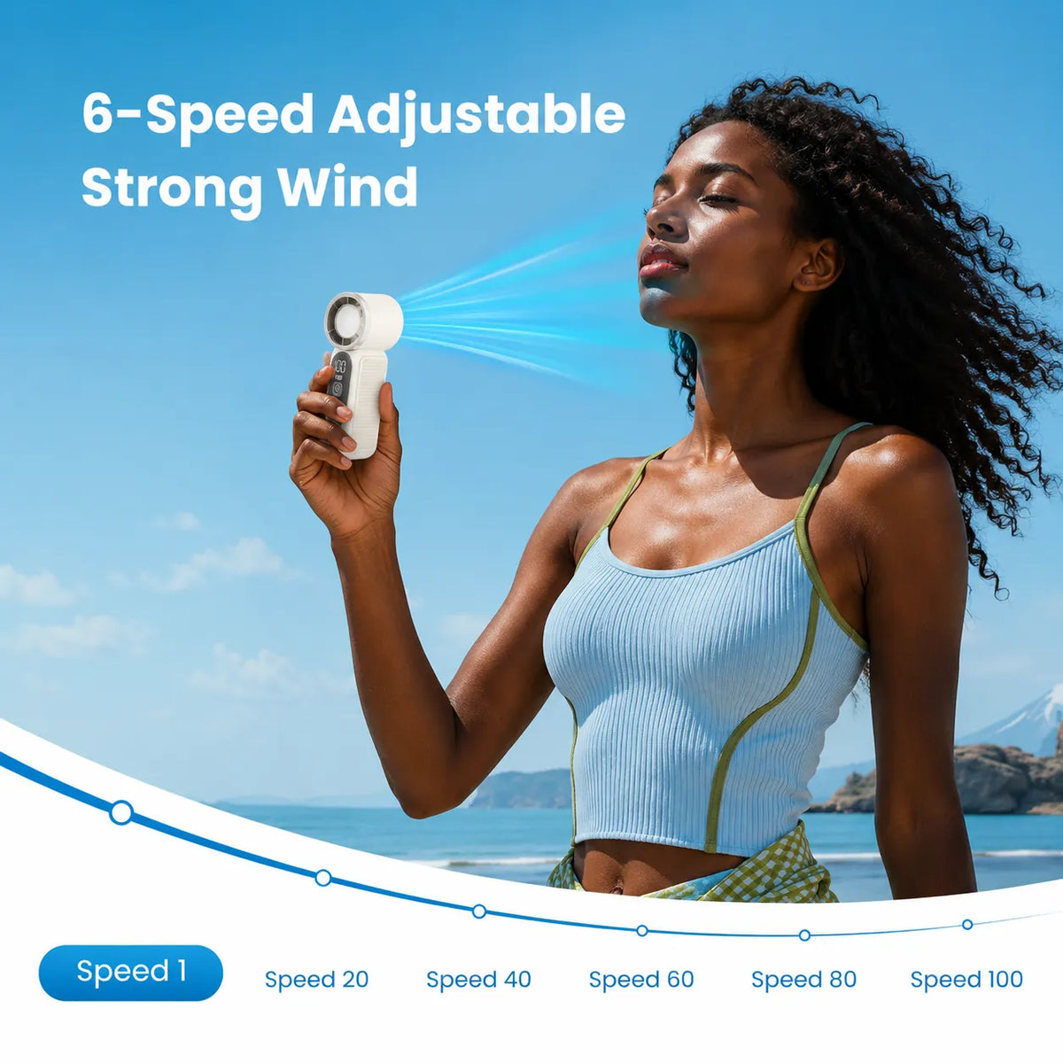 Mini Handheld Fan with LED Display