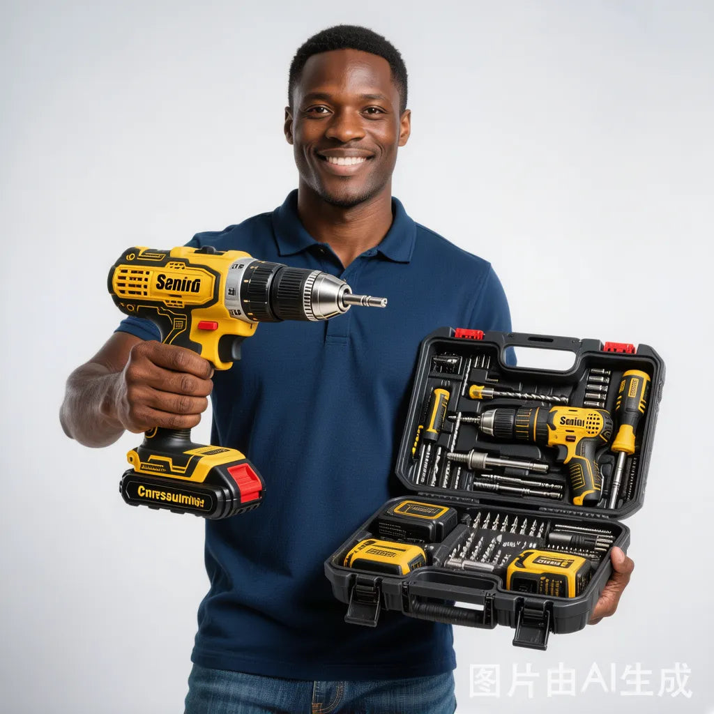 21V Cordless Impact Drill Kit — 23 Pieces