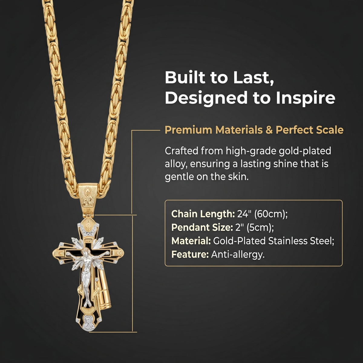 Byzantine Crucifix Necklace