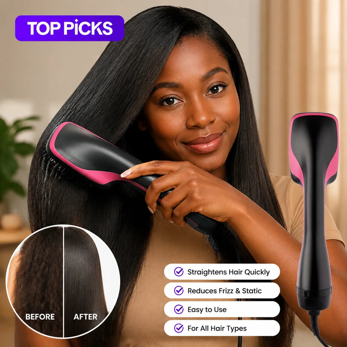 Multifunctional Hot Air Styling Comb